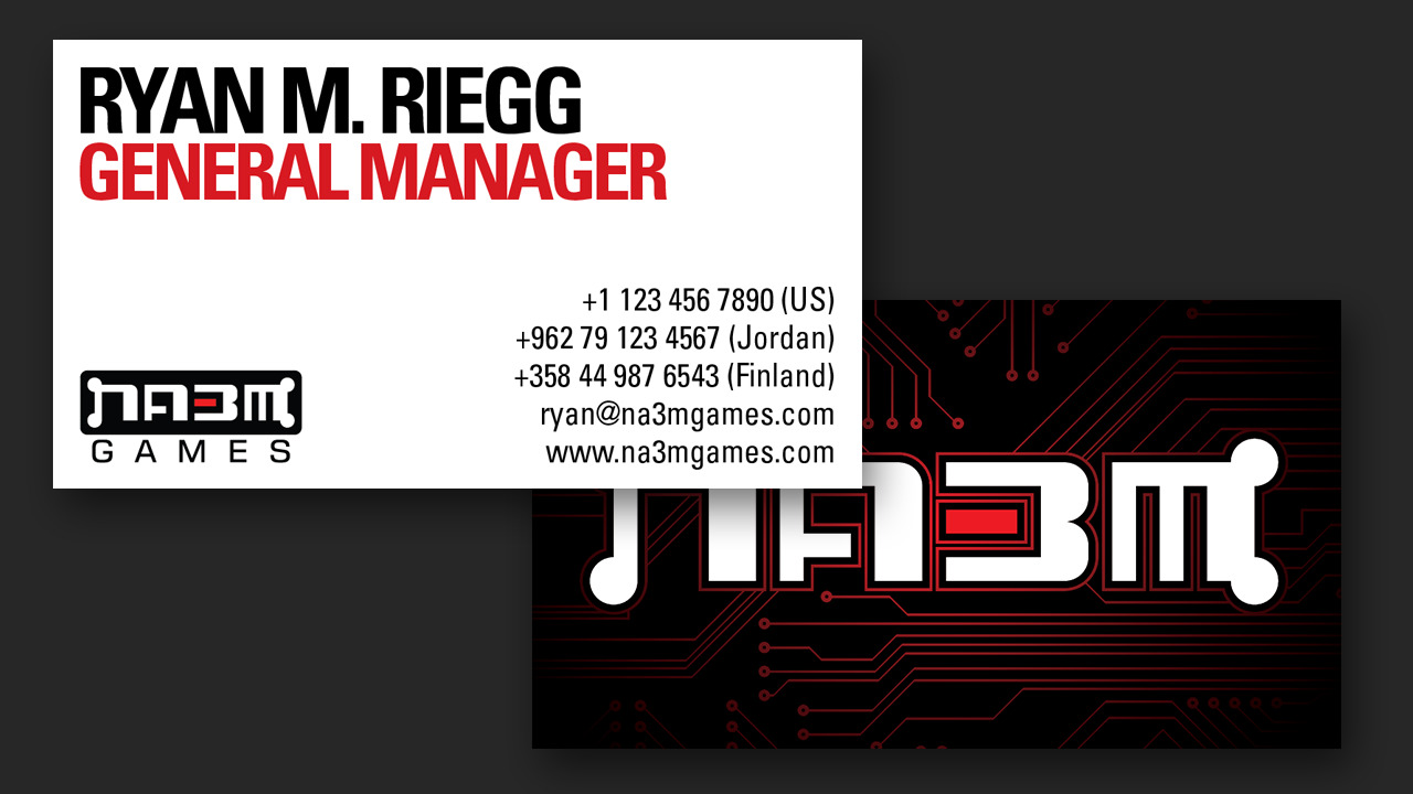 Na3m business card design