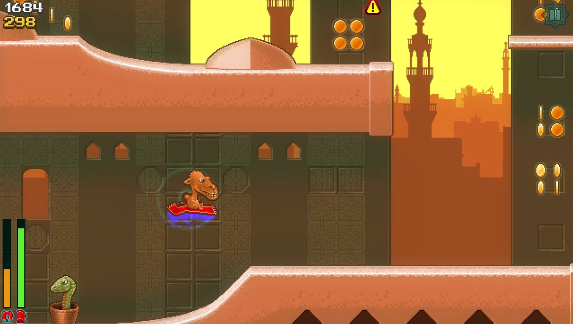 In-game screenshot, flying on a carpet